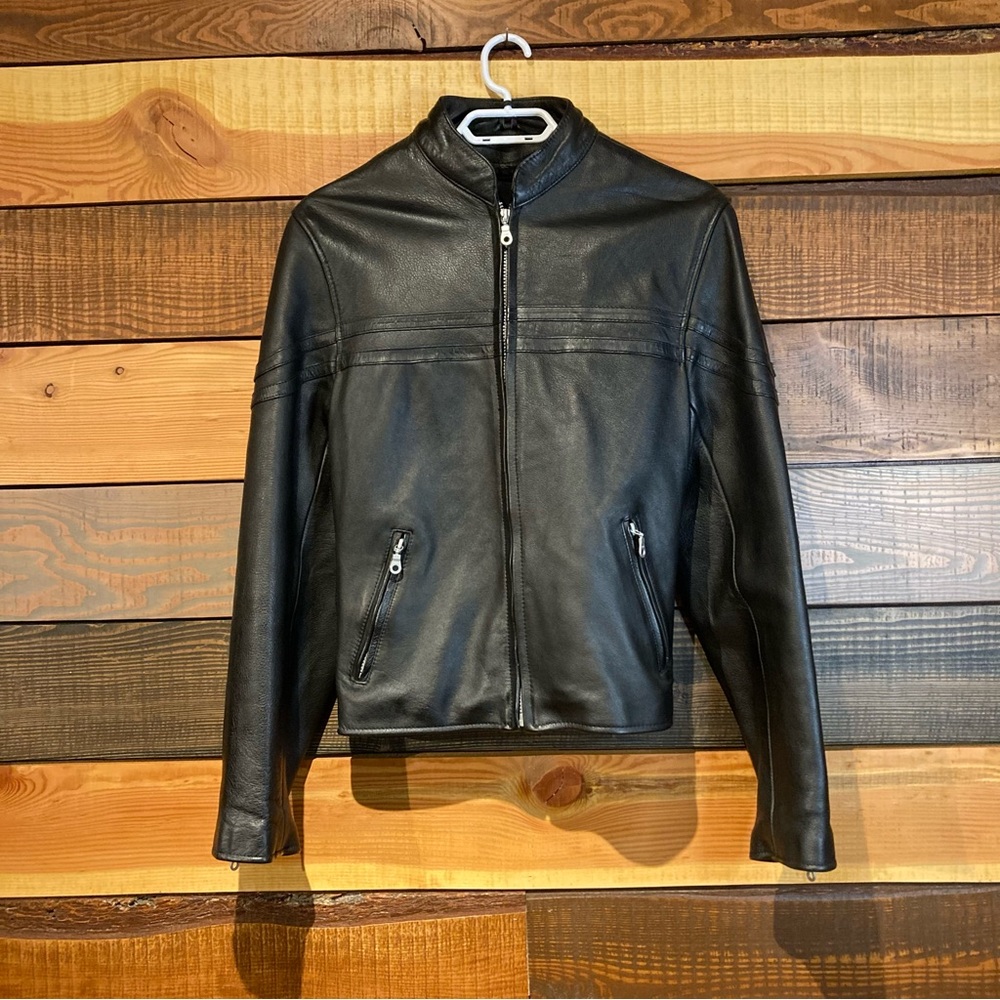 Women’s Black Leather Jacket biker motorcycle jacket